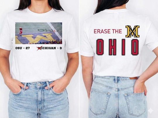 Brutus Ohio State Snow Football T-Shirt - Double Sided Tee, Ohio State Rivalry, Michigan Game Day Shirt