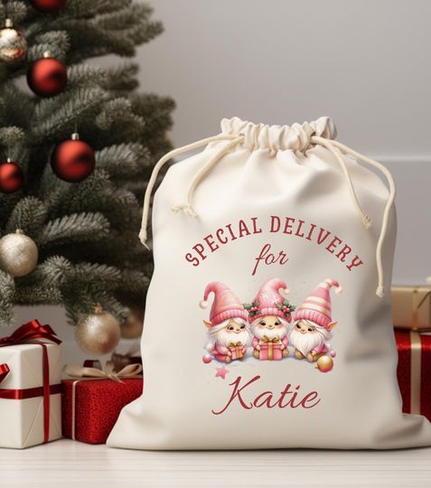 Personalized Christmas Sack: Cotton Toy Sack, Special Delivery