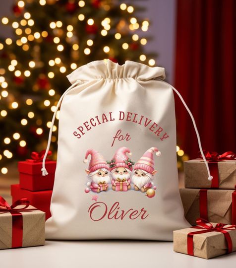 Personalized Christmas Sack: Cotton Toy Sack, Special Delivery