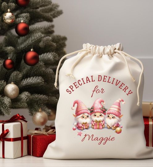 Personalized Christmas Sack: Cotton Toy Sack, Special Delivery