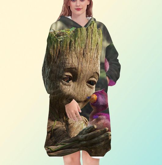 Baby Groot Blanket Hoodie