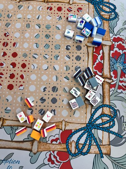 Lotus and Lattice  mahjong mat