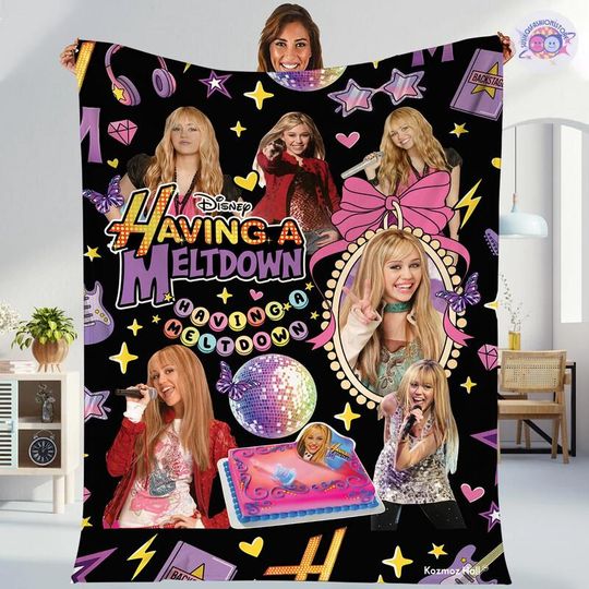 Coquette Bows Disneyland Channel Hannah Montana 20th Anniversary Blanket, Hannah Montana Blanket, Pop Star Magic Kingdom, Gift For Fan