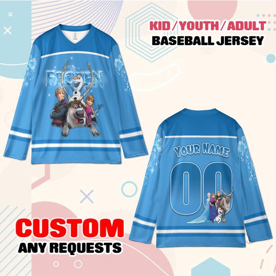 Custom Ice Princess Baseball Jersey  Winter Cartoon Team Shirt