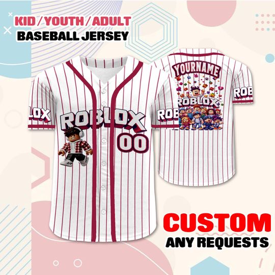 Custom Roblox Baseball Jersey, Gamer Outfit