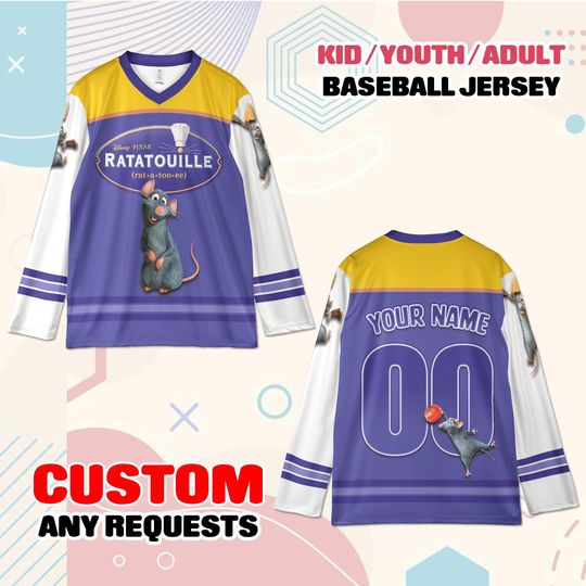 Custom Chef Mouse Baseball Jersey  Personalized Cartoon Jersey