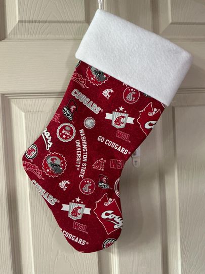 Washington State Cougars, State Design  Christmas Stocking