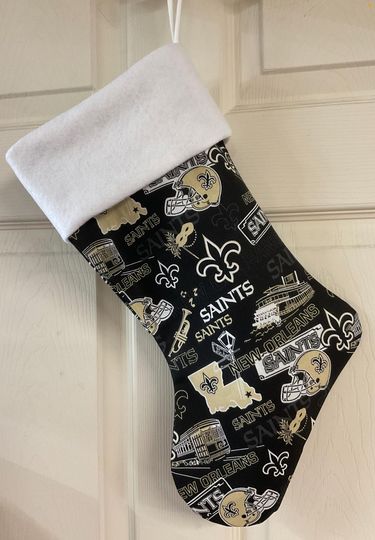 New Orleans Saints boat Christmas Stocking