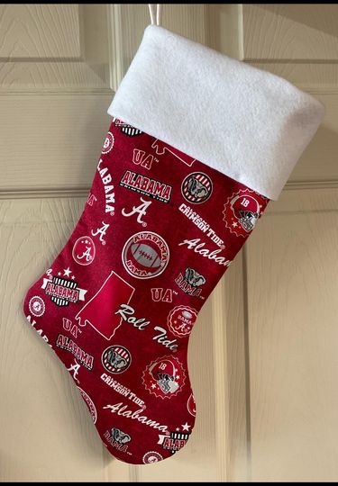 Albm Roll Tide state design Christmas Stocking
