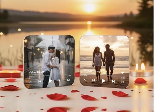 Personalized Photo Music Magnet, Custom Voicemail Gift