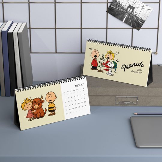 Peanuts Charlie Brown 2026 Desktop Calendar, Playful Workspace Decor