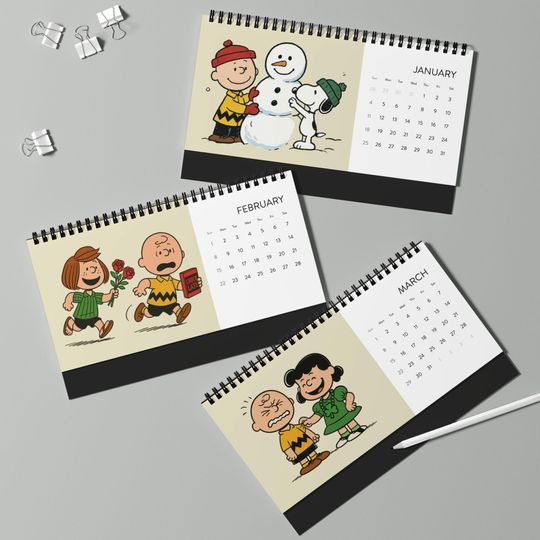 Peanuts Charlie Brown 2026 Desktop Calendar, Playful Workspace Decor