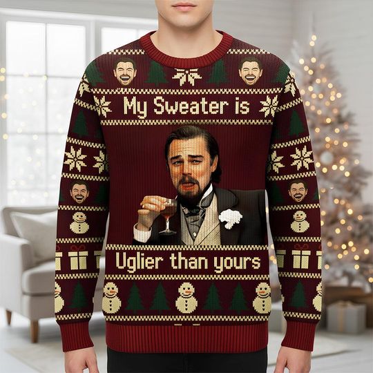 Funny Meme Knitted Ugly Sweater, Christmas Sweater Gift, Sweater Adult, Xmas Holiday Gift For Men Women, Celebrity Funny Sweater