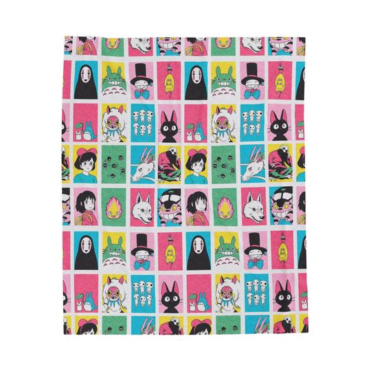 Studio Ghibli Blanket | Spirited Away, Totoro, Kiki Pattern