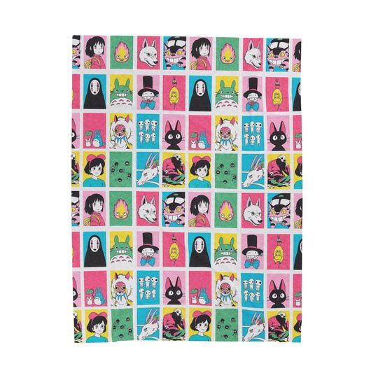 Studio Ghibli Blanket | Spirited Away, Totoro, Kiki Pattern