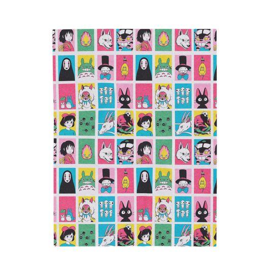 Studio Ghibli Blanket | Spirited Away, Totoro, Kiki Pattern