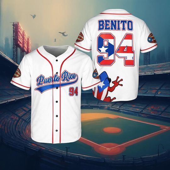 Custom Puerto Rico Baseball Jersey, Personalized Pride 94 Shirt