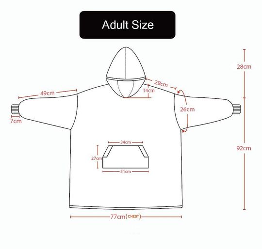 Custom Oversized PKM wearable Blanket Hoodie