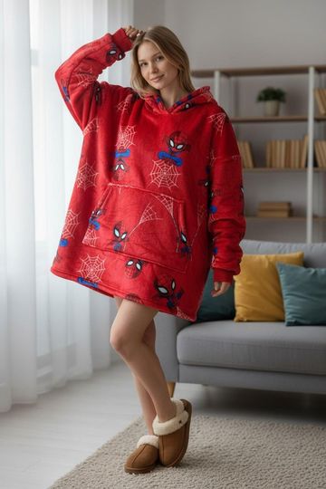 Custom Oversized Spiderman Wearable Blanket Hoodie