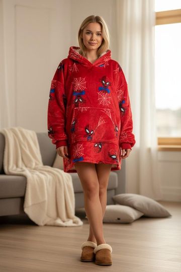 Custom Oversized Spiderman Wearable Blanket Hoodie