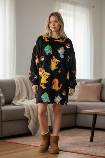 Custom Oversized PKM wearable Blanket Hoodie