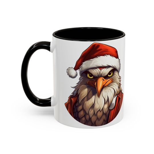 Eagle Santa Coffee Mug, Festive Holiday Ceramic Drinkware