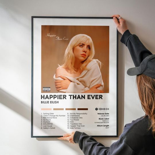 Happier Than Ever - Billie Eilish - Premium Semi-Gloss Poster - Unframed