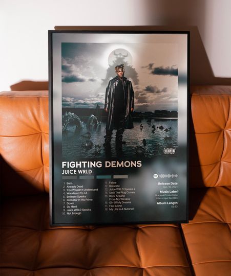 Fighting Demons - Juice Wrld - Premium Semi-Gloss Poster - Unframed