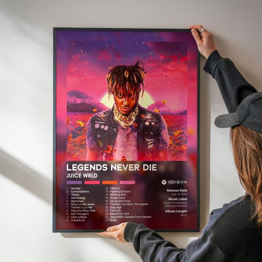 Legends Never Die - Juice Wrld - Premium Semi-Gloss Poster - Unframed