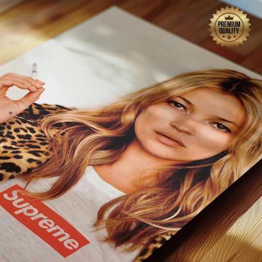 Kate Moss - Supreme - Premium Semi-Gloss Paper Poster - Unframed