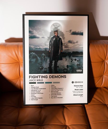 Fighting Demons - Juice Wrld - Premium Semi-Gloss Poster - Unframed