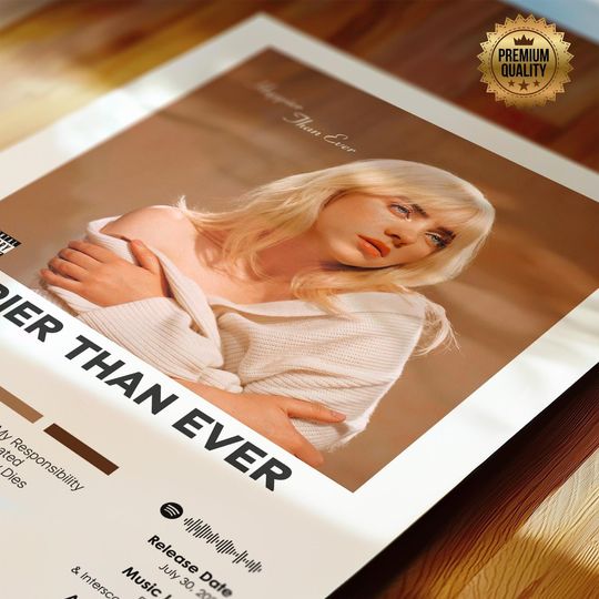 Happier Than Ever - Billie Eilish - Premium Semi-Gloss Poster - Unframed