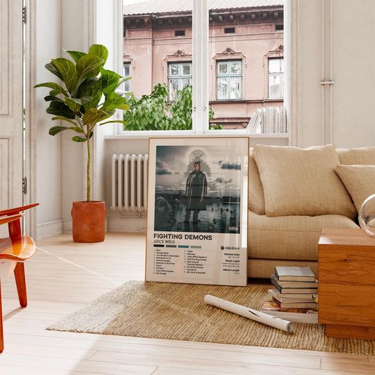 Fighting Demons - Juice Wrld - Premium Semi-Gloss Poster - Unframed