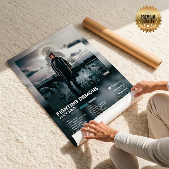 Fighting Demons - Juice Wrld - Premium Semi-Gloss Poster - Unframed