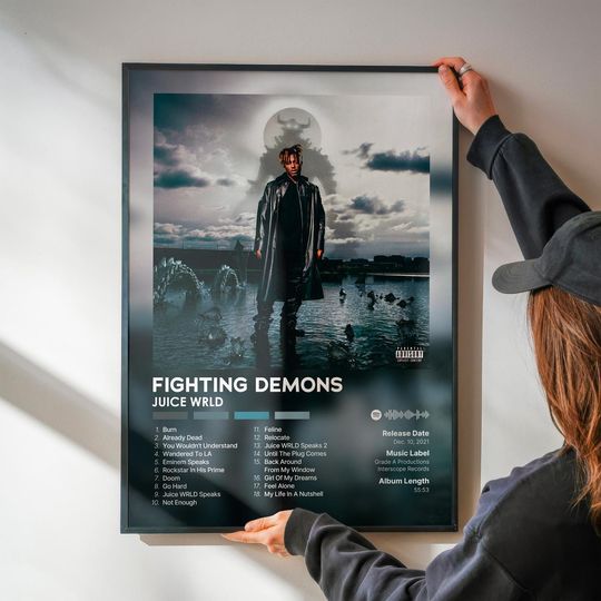 Fighting Demons - Juice Wrld - Premium Semi-Gloss Poster - Unframed