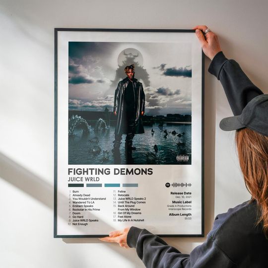 Fighting Demons - Juice Wrld - Premium Semi-Gloss Poster - Unframed
