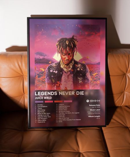 Legends Never Die - Juice Wrld - Premium Semi-Gloss Poster - Unframed