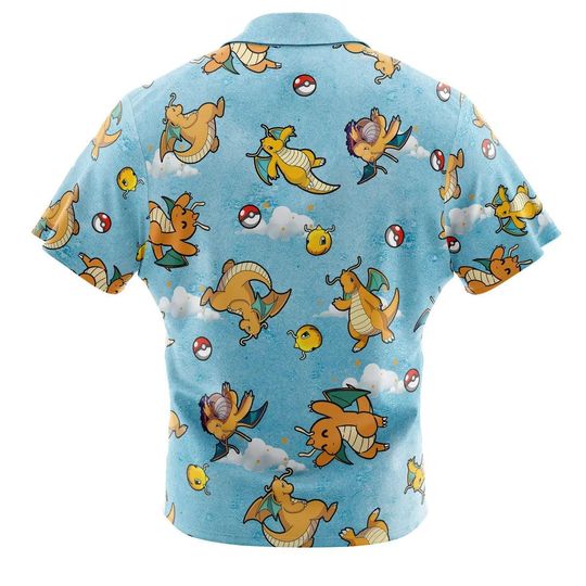 Dragonite Pattern Hawaiian Shirt Unisex Summer Vacation Beach Wear Tropical Button-Up