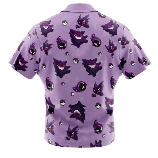 Gengar Pattern PKM Hawaiian Shirt Unisex Tropical Summer Vacation Beachwear
