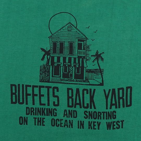 vintage 1970s Jimmy Buffett's Back Yard Drinking And Snorting Key West Shirt