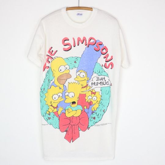 vintage 1990 The Simpsons Bah Humbug Christmas Shirt