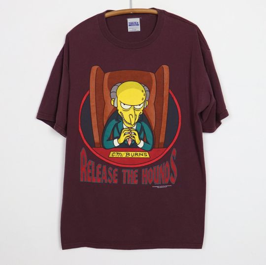 vintage 1999 The Simpsons C.M. Burns Release The Hounds Shirt