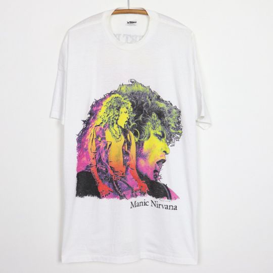 vintage 1990 Robert Plant Manic Nirvana Tour Shirt