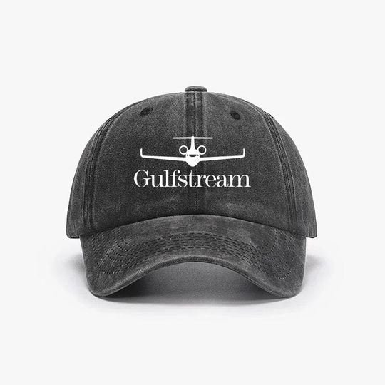 Vintage Washed Denim Baseball Cap with Printed Logo