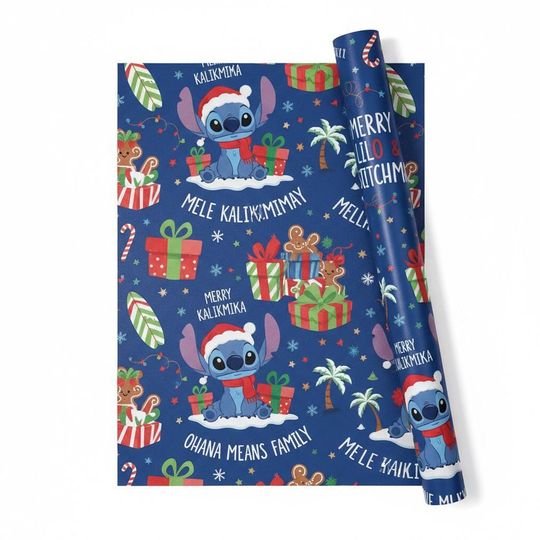 Stitch Christmas Wrapping Paper Digital Print