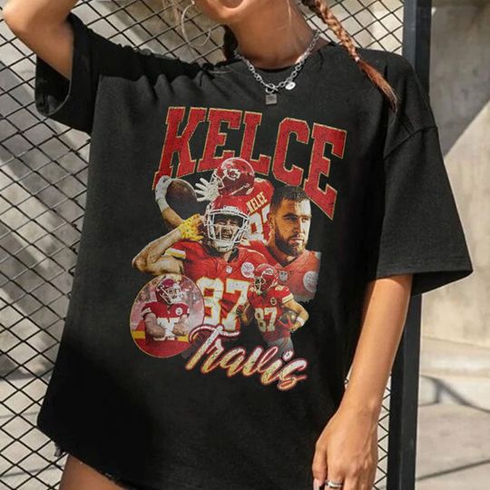 Vintage Travis Kelce Shirt, KC Chiefs Football Sweatshirt, KC Shirt, Football Shirt