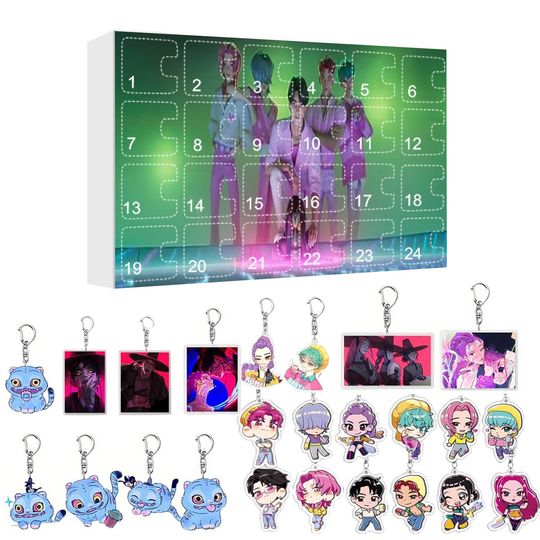 K-Pop Shadow Hunters Acrylic Advent Calendar 2D Ornaments Fantasy Christmas Gift