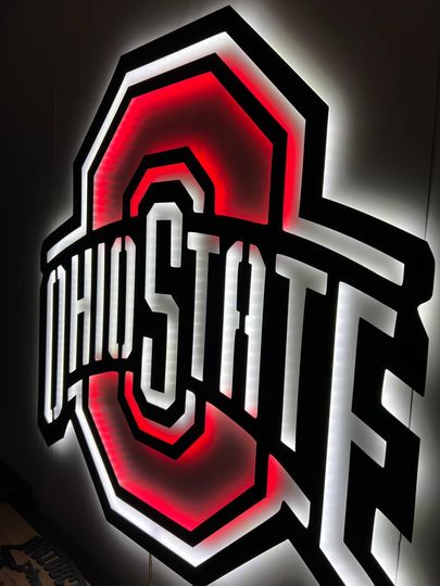 Ohio State Buckeyes LED Metal Wall Sign  Ultimate Game Room & Fan Decor