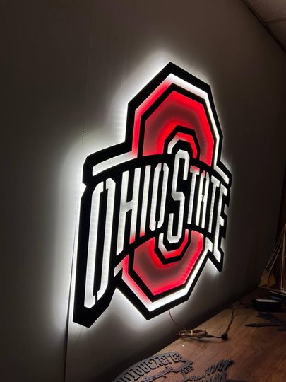 Ohio State Buckeyes LED Metal Wall Sign  Ultimate Game Room & Fan Decor