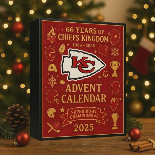 Kansas City Chiefs Advent Calendar 2025 | 66 Years of Chiefs Kingdom Super Bowl Champions Rubber Ducks Gift
